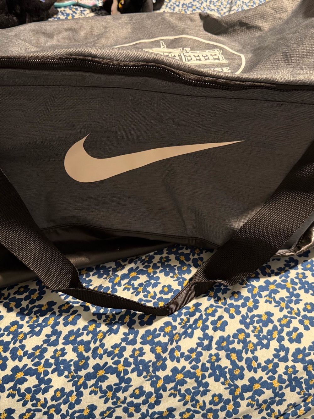 Nike Black Duffel Bag with White Swoosh “White House Athletics”